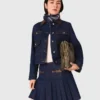 Gonna corta in denim con fodera