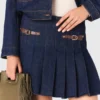 Gonna corta in denim con fodera