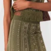 Gonna in maglia con fiori in strass