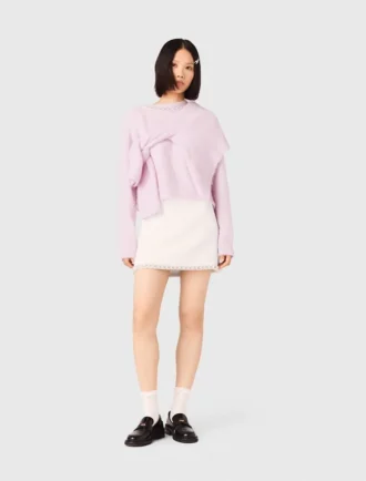 Gonna in tweed con bordi in perle Gonna in tweed con bordi in perle