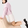 Gonna in tweed con bordi in perle