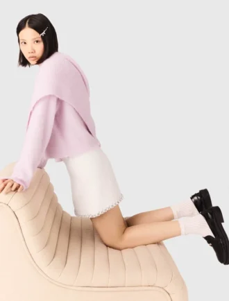 Gonna in tweed con bordi in perle Gonna in tweed con bordi in perle