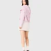Gonna in tweed con bordi in perle