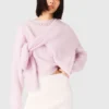 Gonna in tweed con bordi in perle