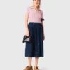 Gonna midi in denim ricamata Gonna midi in denim ricamata