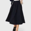 Gonna midi sartoriale gessata