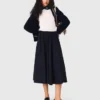 Gonna midi sartoriale gessata