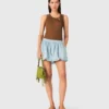 Gonna-pantaloncino a palloncino in chambray Gonna-pantaloncino a palloncino in chambray