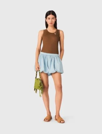 Gonna-pantaloncino a palloncino in chambray Gonna-pantaloncino a palloncino in chambray