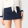 Gonna-pantaloncino decorata con effetto a strati Gonna-pantaloncino decorata con effetto a strati