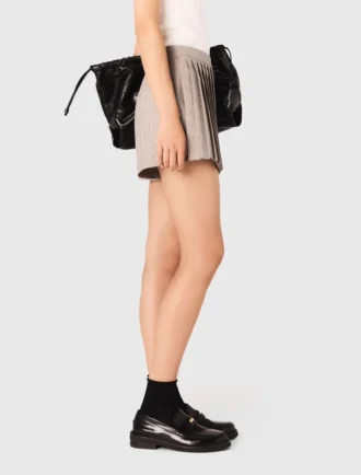 Gonna-pantaloncino plissettata con strass