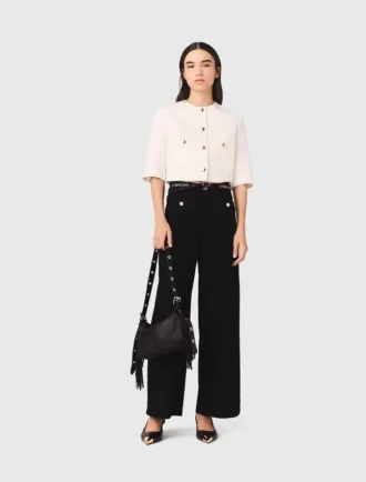 Jeans a gamba dritta con tasche applicate