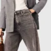 Jeans a gamba larga con cintura a maglie