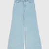 Jeans a gamba larga con strass Jeans a gamba larga con strass