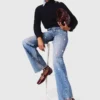 Jeans a gamba larga ricamati Jeans a gamba larga ricamati