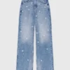 Jeans a gamba larga ricamati Jeans a gamba larga ricamati