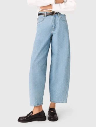 Jeans a palloncino testurizzati