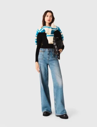 Jeans a zampa con catena