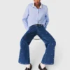 Jeans a zampa con strass Jeans a zampa con strass