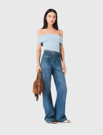 Jeans a zampa intrecciati