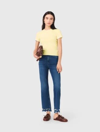 Jeans bootcut con perline
