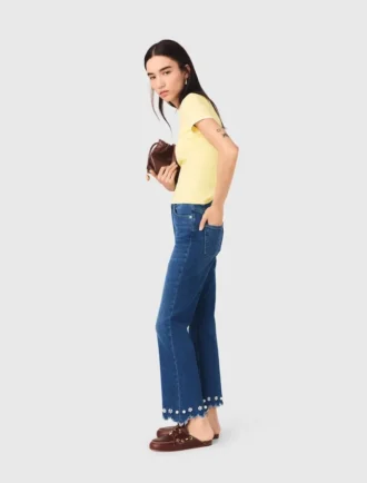 Jeans bootcut con perline