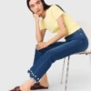 Jeans bootcut con perline Jeans bootcut con perline