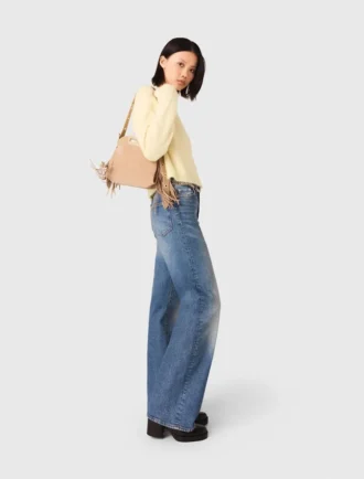 Jeans con cintura a maglie
