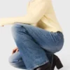 Jeans con cintura a maglie