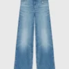 Jeans con cintura a maglie