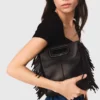 M Bag in pelle liscia con frange M Bag in pelle liscia con frange