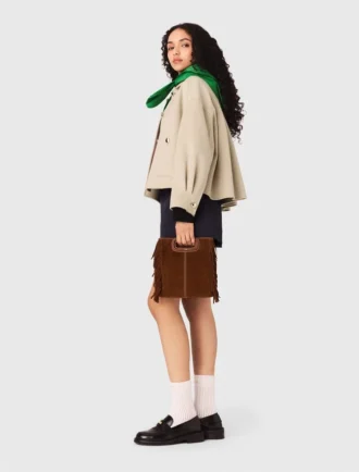 M Bag in pelle scamosciata con impunture M Bag in pelle scamosciata con impunture