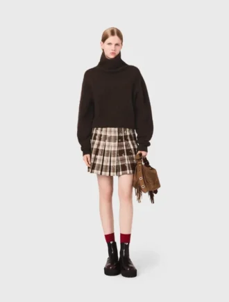 Maglione a collo alto in misto yak