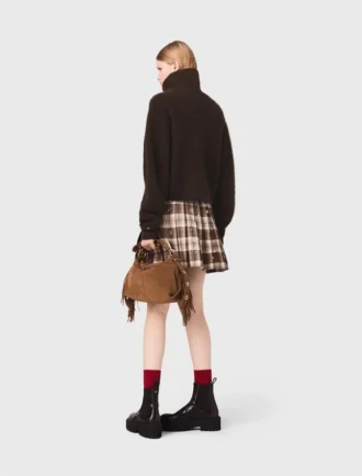 Maglione a collo alto in misto yak