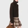 Maglione a collo alto in misto yak