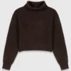 Maglione a collo alto in misto yak