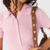 Maglione a collo polo a costine Maglione a collo polo a costine