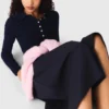 Maglione a collo polo a costine
