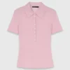 Maglione a collo polo a costine Maglione a collo polo a costine