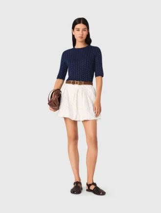 Maglione a collo rotondo con strass