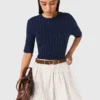 Maglione a collo rotondo con strass
