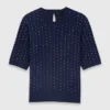 Maglione a collo rotondo con strass