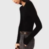 Maglione a collo rotondo effetto seconda pelle