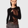 Maglione a collo rotondo effetto seconda pelle