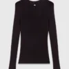 Maglione a collo rotondo effetto seconda pelle
