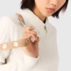 Maglione a coste con collo a perla