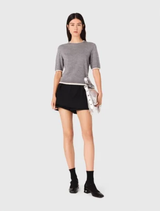 Maglione a maniche corte con strass