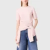 Maglione a maniche corte con strass Maglione a maniche corte con strass