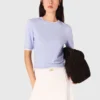 Maglione a maniche corte con strass Maglione a maniche corte con strass