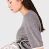 Maglione a maniche corte con strass